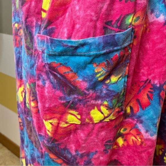 INGEAR Resort Vintage 90s Pink Tropical Floral Hawaiian Vacation Dress Size 1X - Picture 7 of 12